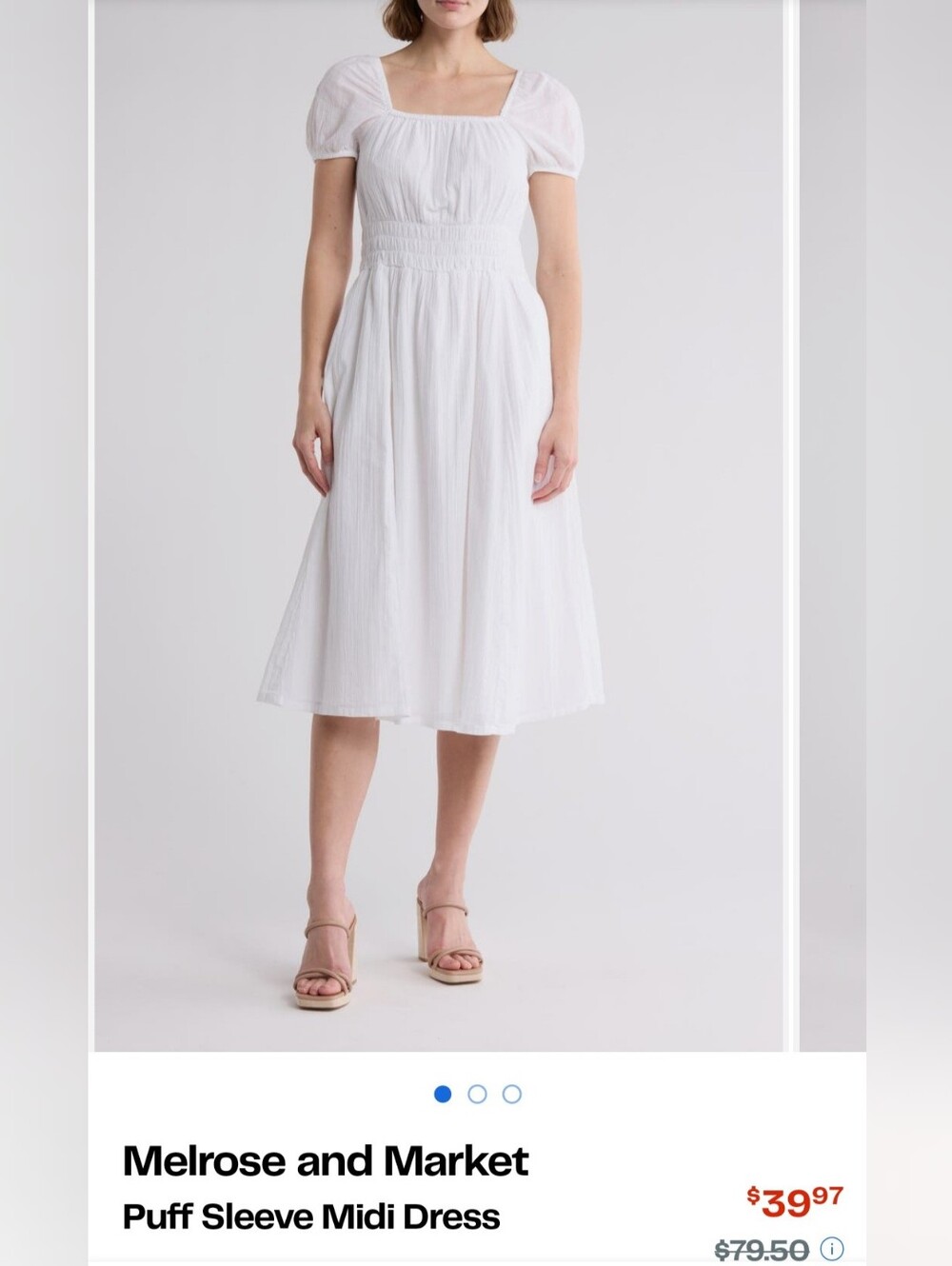 Melrose Market Puff Sleeve Midi Dress